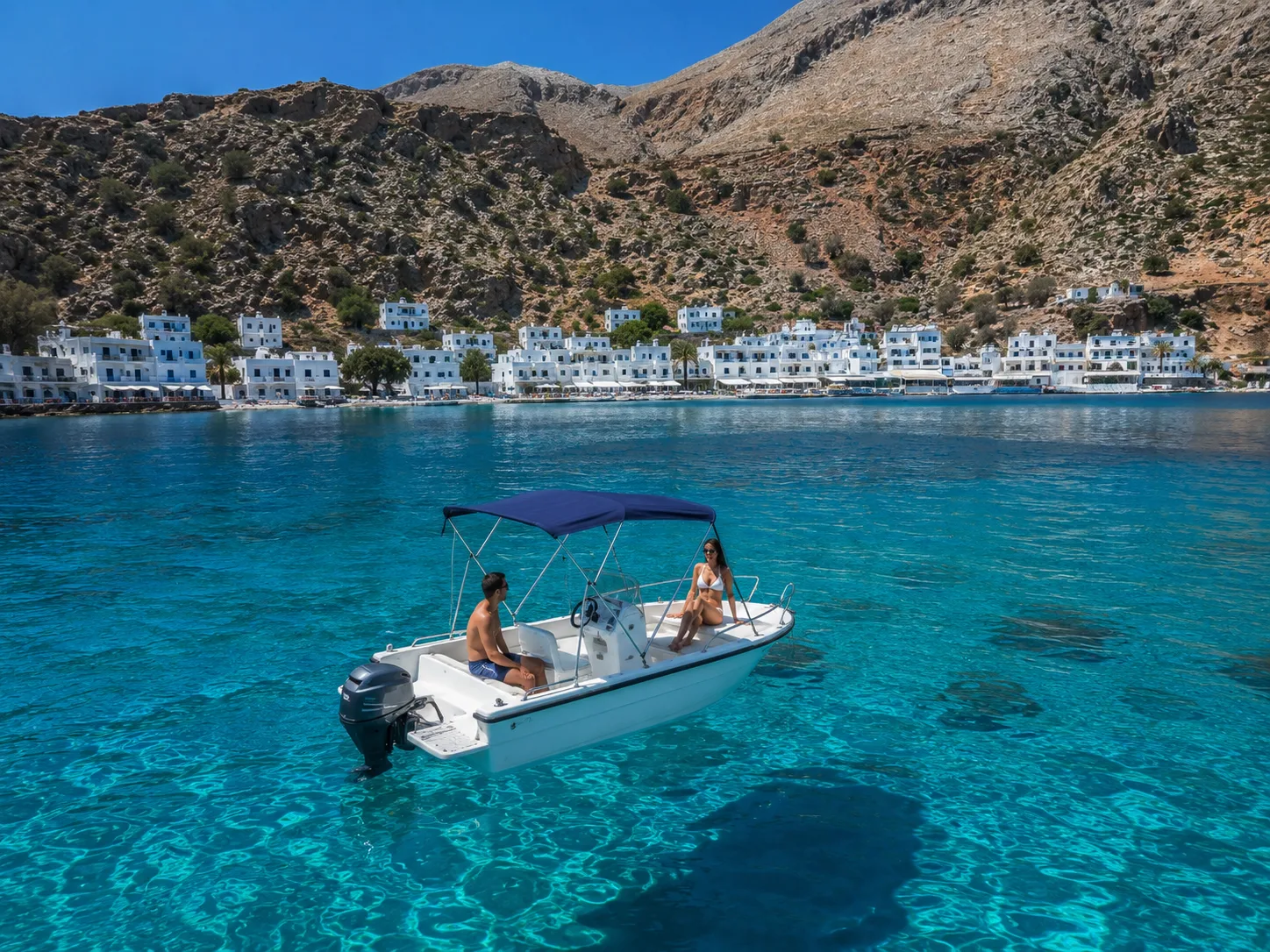 creta mare 550 in front of loutro